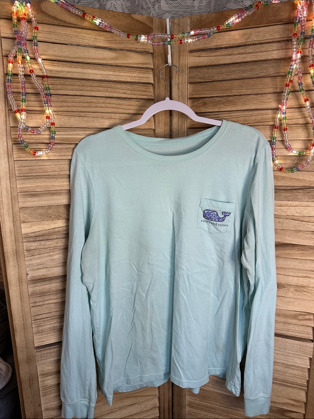 Vineyard Vines Mint Green Long Sleeve Pocket Tee